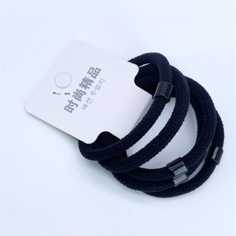 Las mujeres japonesas y coreanas de alta elástica banda de goma negra cuerda de pelo banda de pelo cuerda de pelo cubierta de cuero red hilo base banda de goma 5 piezas traje