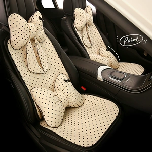 Car Cushion Four Seasons Universal Cute Wave Dot Internet Popular Small Man Waist Women's Car Seat Cover Non-Slip Breathable Seat Cushion
