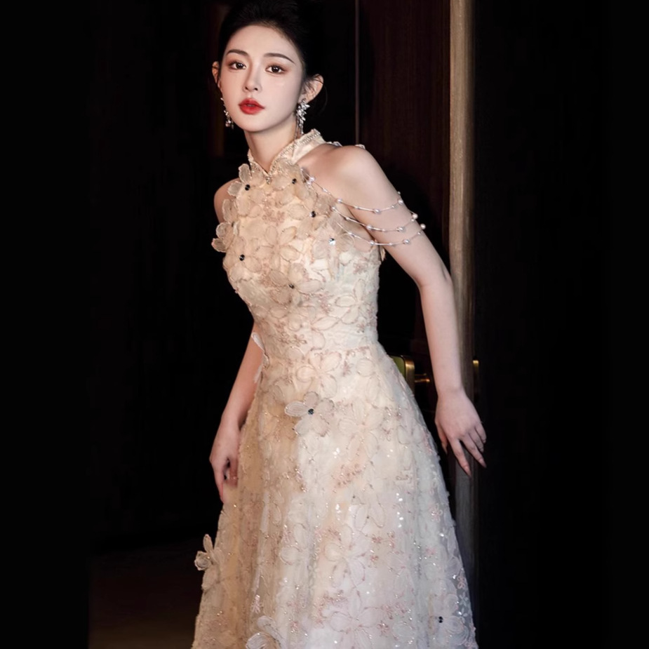 Graduation Evening Dress for Women 2026 New Style Elegant Long Bridal Engagement Toast Dress Light Luxury Niche Banquet Princess Dress