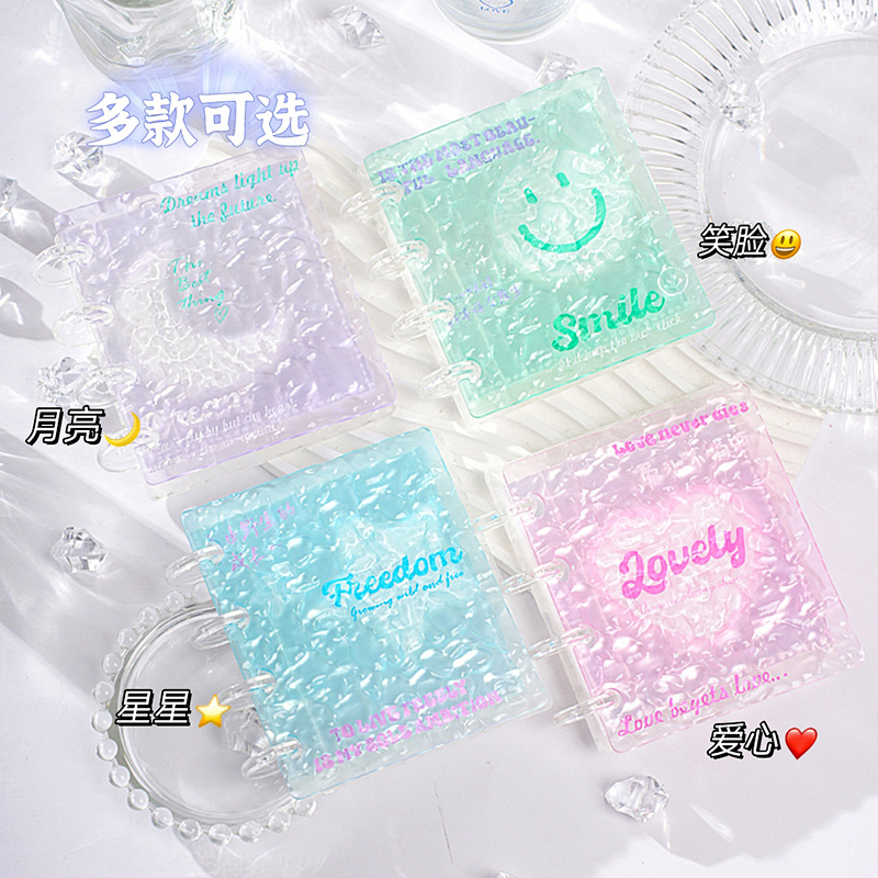 Gradiente de vitalidad, ondulación de agua, libro de tarjetas de cuadrícula de un palacio, color transparente de alto valor, mini botón de hongo fresco de 3 pulgadas