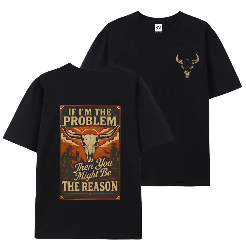 Cross-Border European Size Women's Round-Neck Pure Cotton Short-Sleeve T-Shirt with Western Cow Head Slogan Text Print, Versatile for Cowboy Ranch Outings Cross-Border European Size Women's Round-Neck Pure Cotton Short-Sleeve T-Shirt with Western Cow Head Slogan Text Print, Versatile for Cowboy Ranch Outings