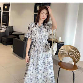 韩系v领喇叭袖公主裙休闲荷叶边显瘦淑女设计感小众新款2025复古