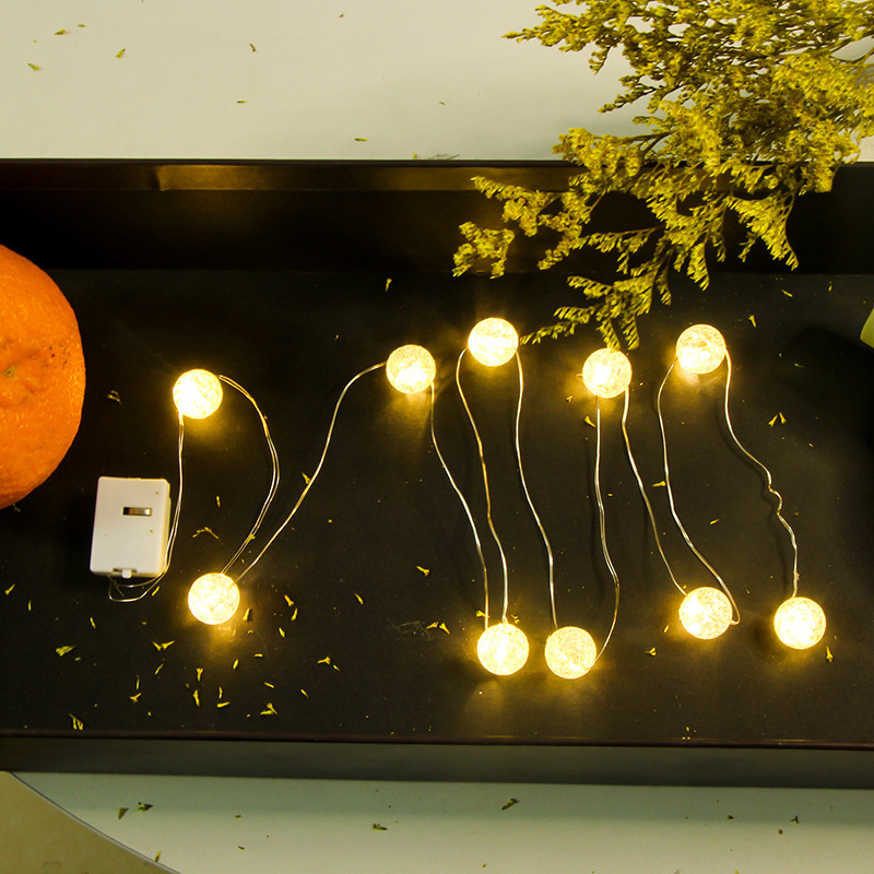 led crack bead lights string lights flashing lights string lights bedroom atmosphere layout Valentine's Day flowers decorative lights all over the sky