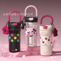 新款高颜值咖啡杯316不锈钢保温杯便携手提学生水杯直饮拎拎水杯