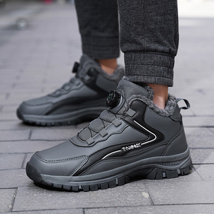 Winter plus size 48 cotton shoes new fleece-lined thickened cotton boots outdoor hiking shoes snow boots thick bottom wholesale