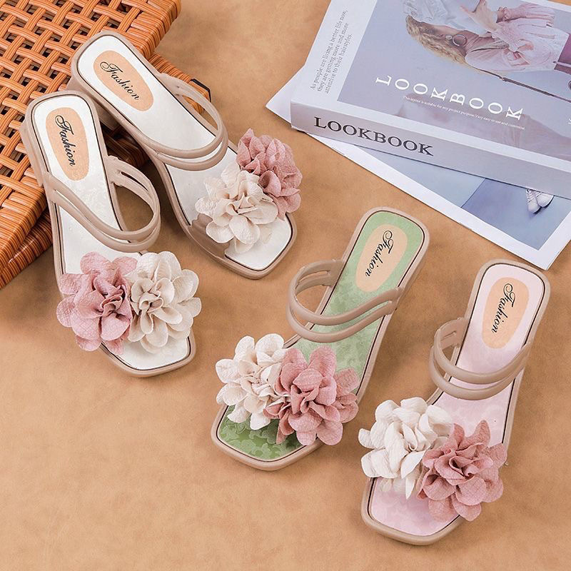summer fashionable universal elegant women's slippers heels