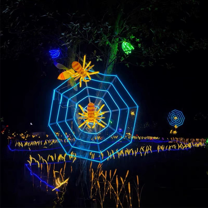 Светодиодная лампа в форме насекомого, производитель оптовой продажи, динамическая лампа-бабочка, лампа-паук, стрекоза, лампа для газона, дерева, ландшафтная лампа