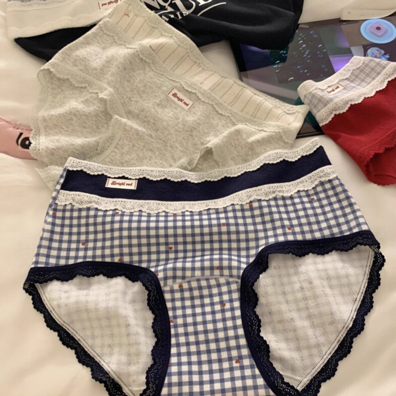 "Button to Return to the Moment of Happiness"【Slightly Sweet Tune】10A Antibacterial Women's Underwear, Pure Cotton Briefs for Women