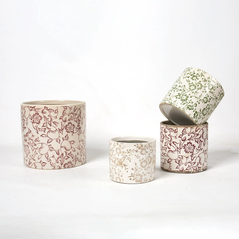 Китайский стиль, классическая ретро старая керамическая ваза, цветочный горшок, зеленый горшок для растений, керамическая цветочная банка, сине-белая банка, классическое мягкое украшение для дома