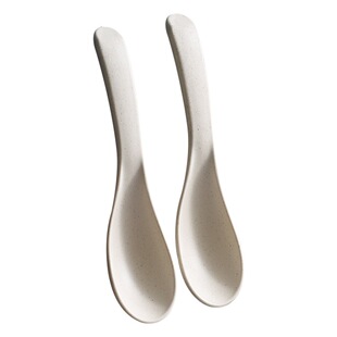 Colored spoon household high color value wheat straw plastic baby children spoon commercial wholesale small spoon