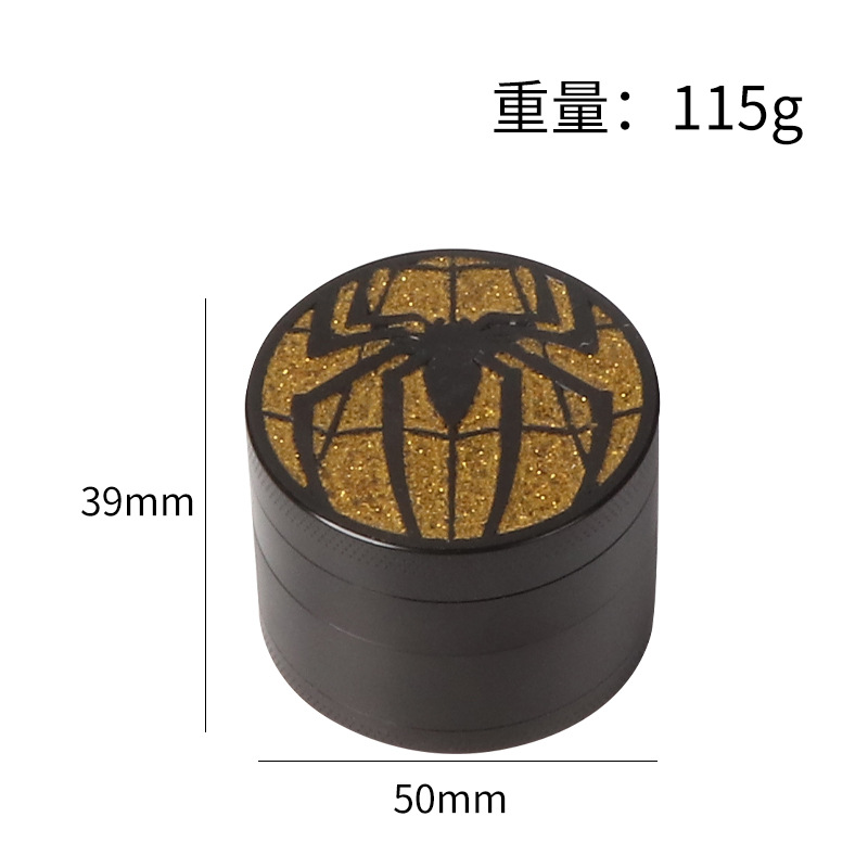 Fábrica directa de aleación de zinc molino de humo nuevo molino transfronterizo 50mm patrón de araña al por mayor spot