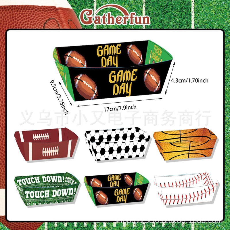 Amazon New Arrival Ball Theme Party Potato Snack Box Snack Box Rice Flower Box Disposable Carton Supplies