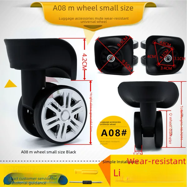 A08 m Wheel 6.0 Trolley Case Wheel Accessories Universal Wheel Suitcase Luggage Bag Accessories Wheel Casters