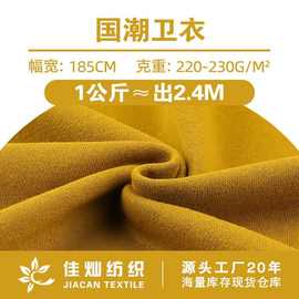 秋冬保暖毛圈针织面料 230G潮牌大卫衣 单面涤棉鱼鳞卫衣时装布料