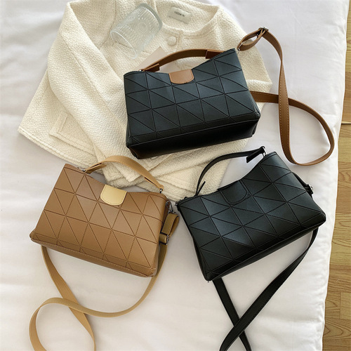Trendy rhombus girl bag  new trendy style single shoulder underarm bag fashion bucket crossbody bag women's bag