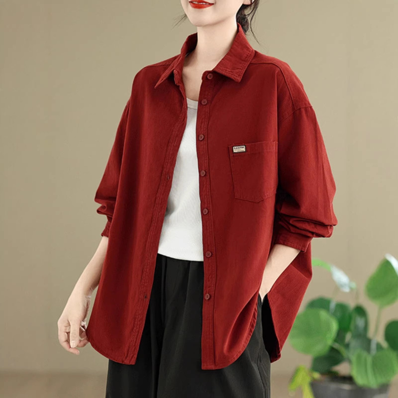 Guangdong Puning Women's Shirt Jacket 2026 Spring New European Style Hot-Selling High-End Light Luxury Fashionable Shirt Top Guangdong Puning Women's Shirt Jacket 2026 Spring New European Style Hot-Selling High-End Light Luxury Fashionable Shirt Top