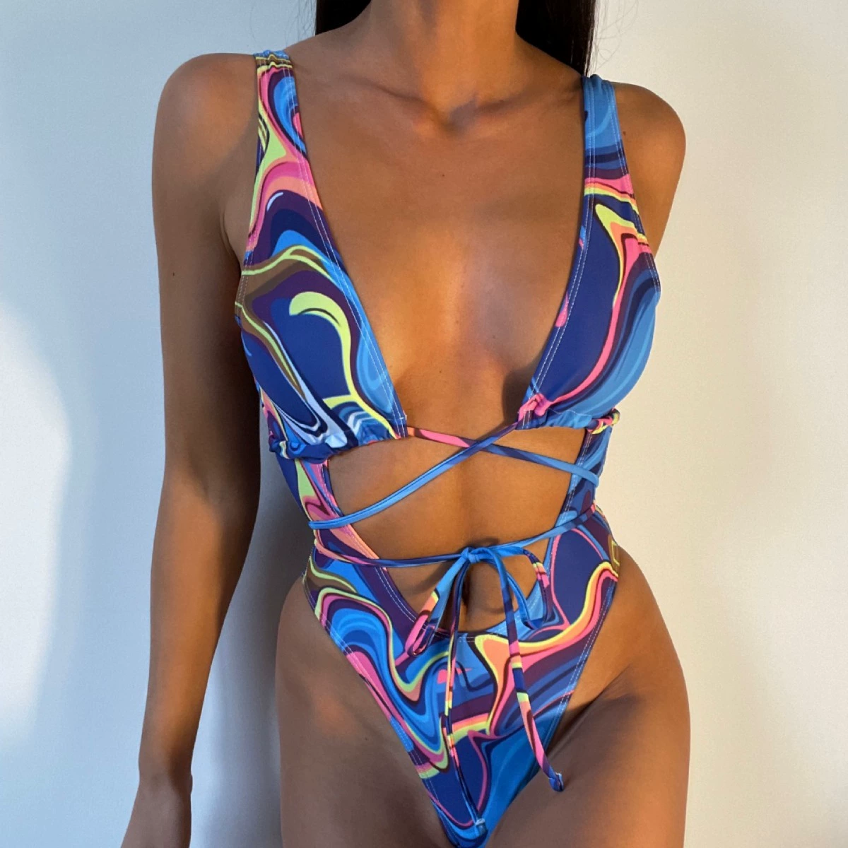 Многоцветный sexy трендовые купальники, без спины, европейский стиль