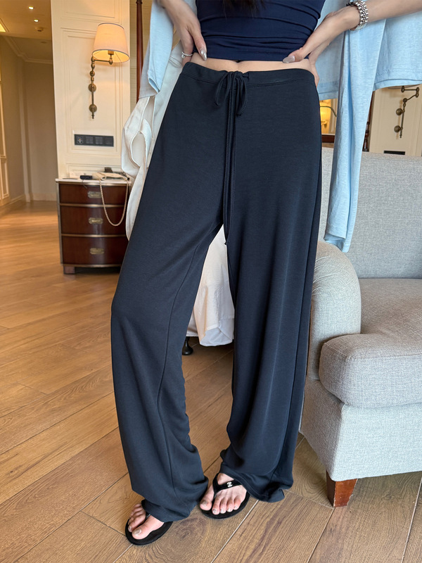 3563 #   superniniyy 雲模造キュプラシルクドレープクールスリム巾着ストレートパンツ|undefined