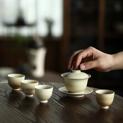 景徳鎮茶碗柴焼色玉脂金沙窯変泡茶器工夫茶器セットレトロ六点セットギフトボックス