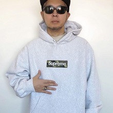 现货Supreme23FW BOX LOGO迷彩经典BOGO刺绣字母美式潮牌连帽卫衣