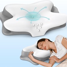 跨境蝴蝶型睡眠记忆枕慢回弹酒店零压力蝶形保护颈椎枕头枕芯批发