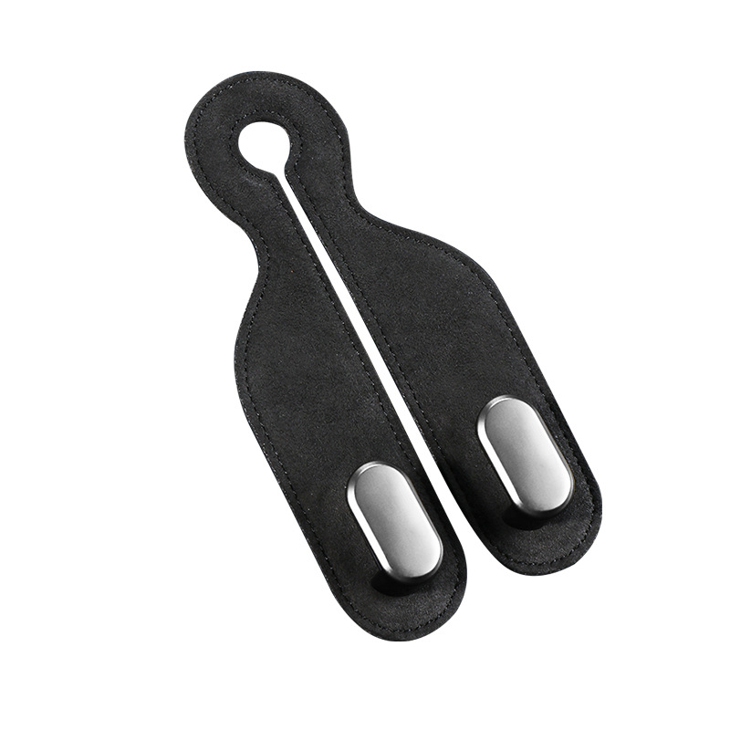 Qìchē Car Seat Back Phone Holder Storage Dual Hook Alcantara Interior (Car hanging) - black