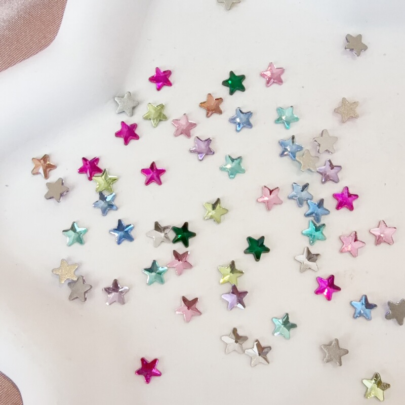 Flat-bottomed pentagram 5mm special-shaped nail art rhinestones DIY materials for press-on nails and nail decoration accessories