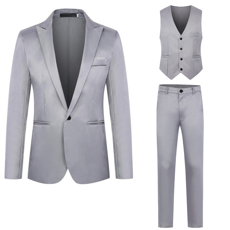 Cross-border Foreign Trade Men's Business Casual Suit Men's Vest Suit Three-piece Set Slim-fit Formalwear Best Man suit Cross-border Foreign Trade Men's Business Casual Suit Men's Vest Suit Three-piece Set Slim-fit Formalwear Best Man suit