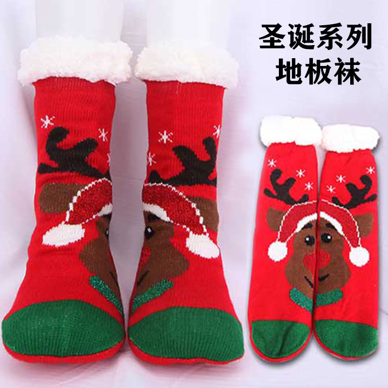 Cross-border autumn and winter new Christmas socks home slippers socks dispensing non-slip floor socks Amazon cartoon sleep socks
