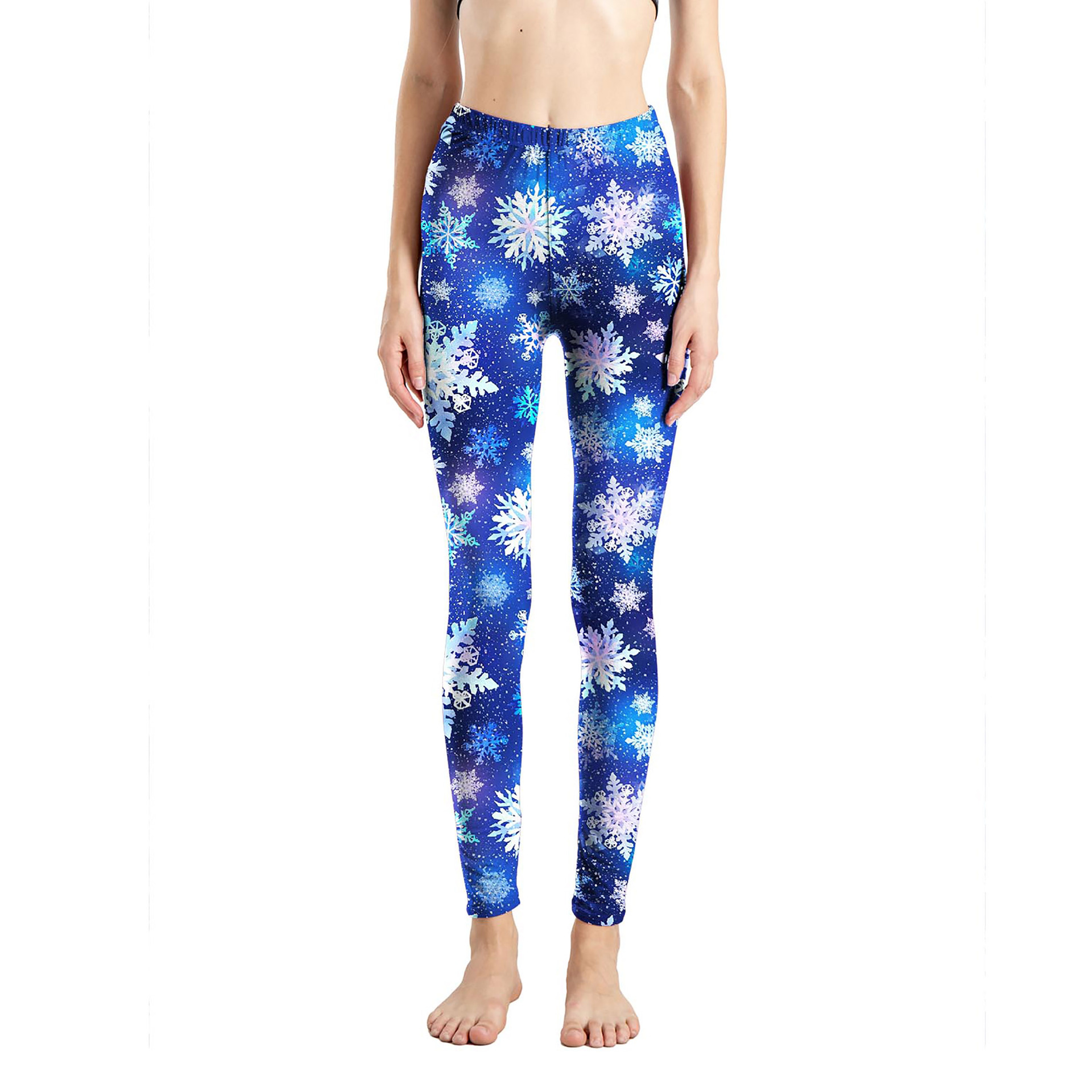 182g Weight Ankle-Length Pants Length Spandex, Polyester Fabric Type High Waist Waist Line Leggings Pants Type Stretchy Elasticity Daily Occasion Breathable Function Skinny Fit Type Christmas Festival Snowflake Pattern Winter, Autumn Season Women'S Gender Simple Style Style Women'S Daily Simple Style Snowflake Ankle-Length Leggings 43