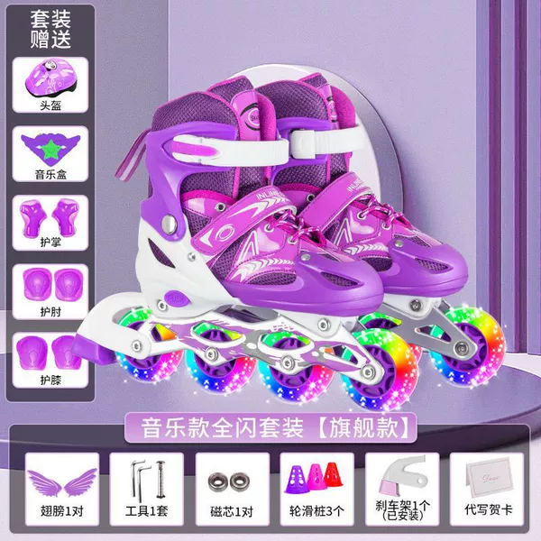Purple set, helmet, protective gear