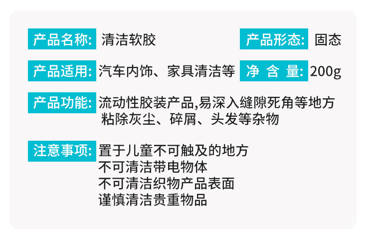 Multifunctional Cleaning Soft Gel Car Interior Cleaning Tool Car Supplies Black Technology Car Vacuum Mud Cleaning Wholesale