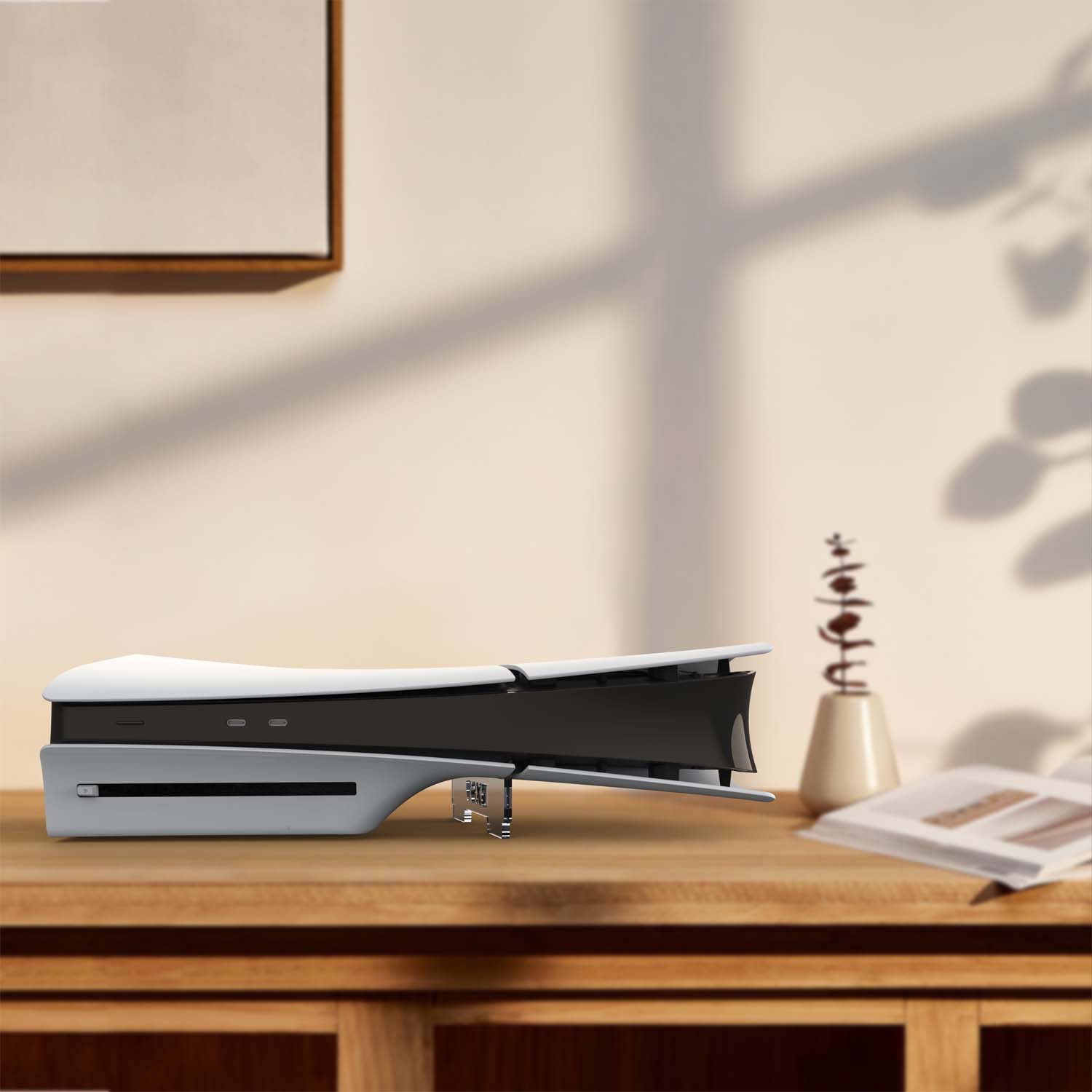 PS5slim host soporte de almacenamiento horizontal base de juego slim soporte de soporte acrílico transparente