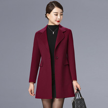 双面羊毛呢大衣2026秋冬妈妈装毛呢外套女中长款气质流行收腰显瘦