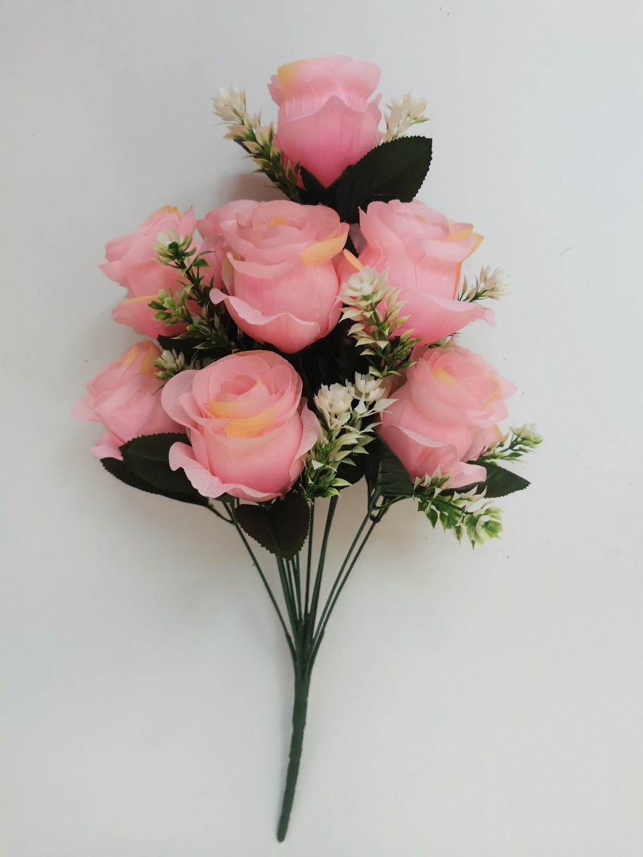 12 flores de mano de magnolia flor de seda flor de decoración imitación image 3