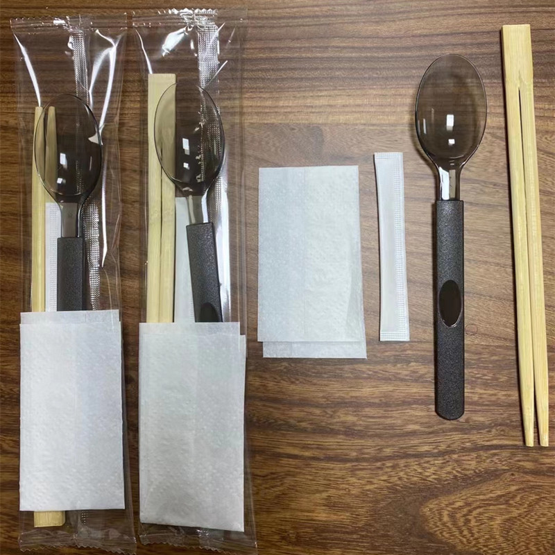 包加硬纸巾筷子拌饭叉勺外卖一次性轻食牙签定作勺四件套餐美式|undefined