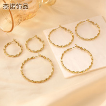 欧美跨境ins百搭气质螺纹耳环大耳圈韩版潮流耳饰品耳圈现货批发