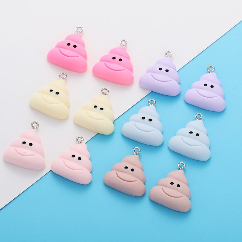 DIY Resin Jewelry Accessories Colorful Poop Pendant Creative Bracelet Keychain Decoration Pendant W353
