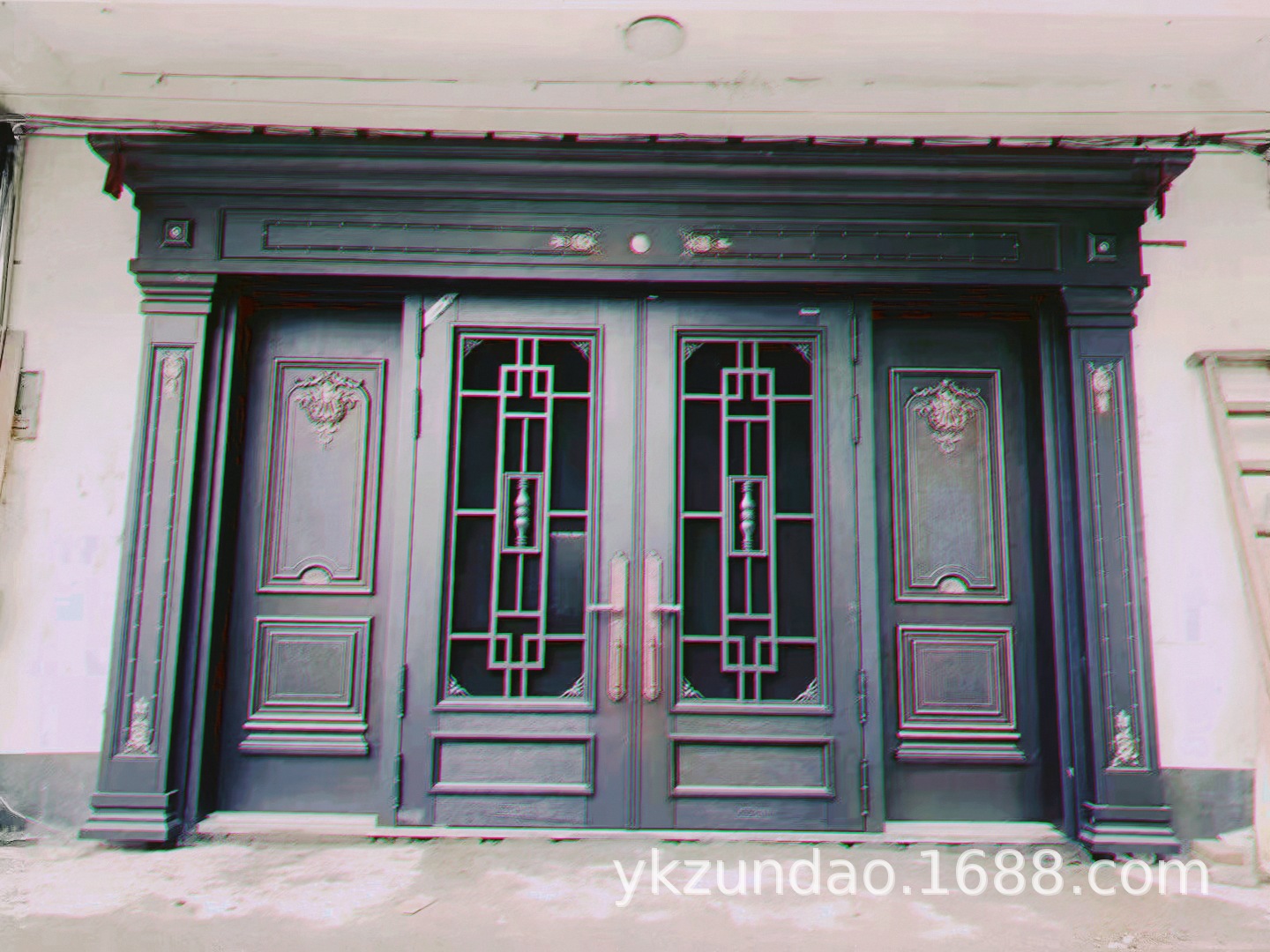 锌合金四开别墅玻璃大门