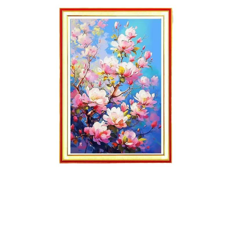 Mona Lisa real bordado cruzado primavera cálida nueva flor simple estética sala de estar puerta de entrada 18 bordados de color sin gancho borde