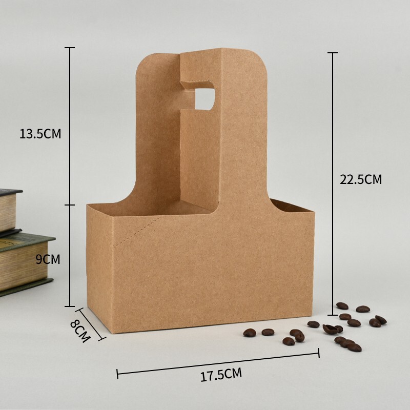 Ibu Portable Cup Holder Coffee Cup Packaging Box Kraft Paper White Box Corrugated Paper Box Gift Box