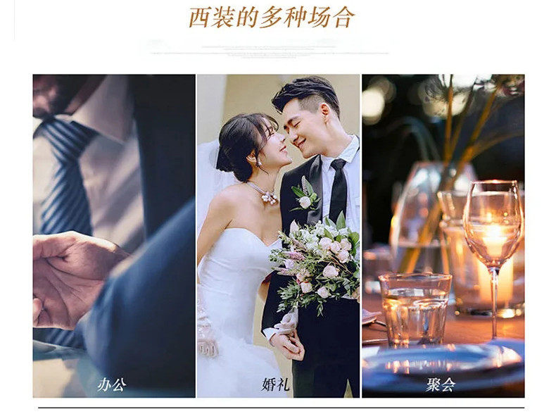 Bộ vest nam hai mảnh dáng ôm, áo vest cổ bẻ phẳng một hàng cúc, lễ phục cưới và đi làm — Bộ áo và quần một cúc màu xanh navy, Bộ đồ hai cúc màu xanh tím than (áo + quần), Bộ đồ hai cúc màu xám (áo + quần), Bộ đồ màu xám một cúc (áo + quần) chi tiết 1