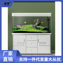 西龙鱼缸水族箱中小型客厅懒人家用免换水生态鱼缸玻璃金鱼缸带柜