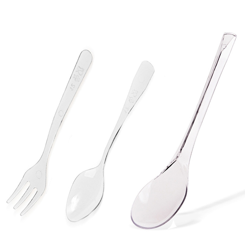 PS勺子一次性塑料勺慕斯勺甜品勺子叉子透明