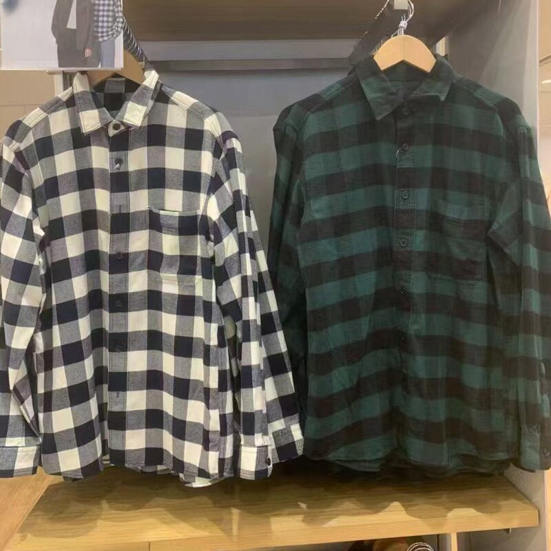 Men's and women's flannel plaid long-sleeve shirt, casual light jacket, 25 autumn/winter model E480772470187