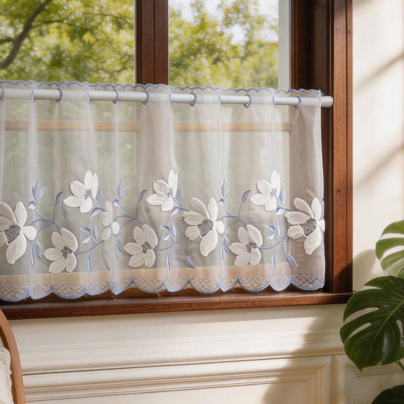 Cross-Border Pastoral Style Half Curtain, American-Style Door Curtain, Dustproof Curtain, Coffee Curtain, Semi-Blackout, No-Drill Short Curtain for Kitchen Cross-Border Pastoral Style Half Curtain, American-Style Door Curtain, Dustproof Curtain, Coffee Curtain, Semi-Blackout, No-Drill Short Curtain for Kitchen