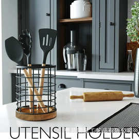 铁艺厨房置物架餐具笼沥水架刀叉架厨房收纳神器家用筷子筒沥水