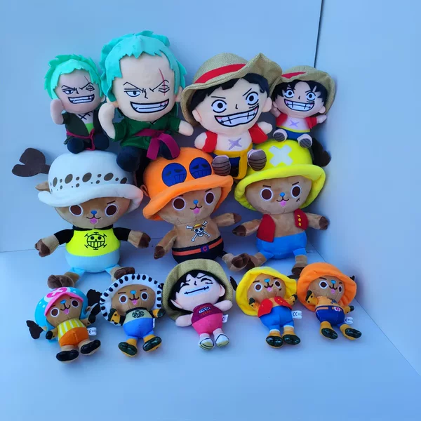 Cartoon Animation Movie One Piece Qiao Ba Keychain Pendant Small Doll Plush Doll Luffy Grasp Doll Batch
