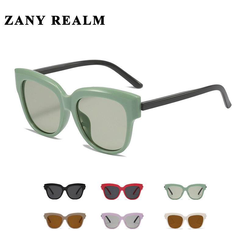 22 nuevo diseñador ojo de gato oversize transfronterizo gafas de sol contraste color retro francés gafas de sol UV400 fabricante