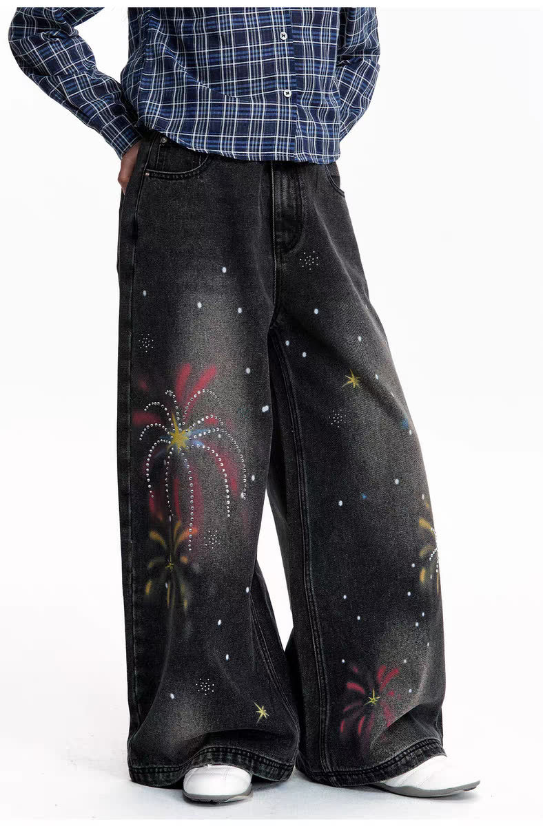 Men's Stylish Simple Harajuku Style Trendy Fashionable Versatile Jeans Denim Clothing_viptrois.com